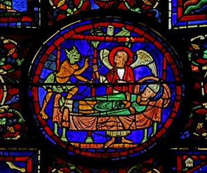 Scéna ze života svatého Martina, katedrála v Chartres